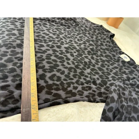 Old Navy Womens Dress Small Gray Black Leopard Print Long Sleeve Bell Cu… - Picture 6 of 10